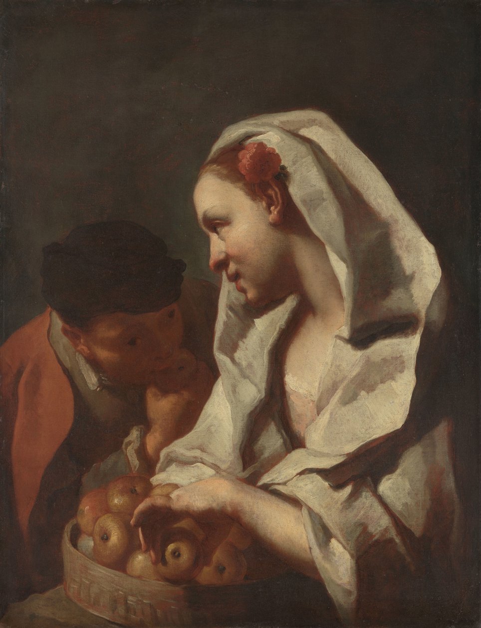 Lány gyümölcsöt árul alkotó: Domenico Maggiotto (attributed to)