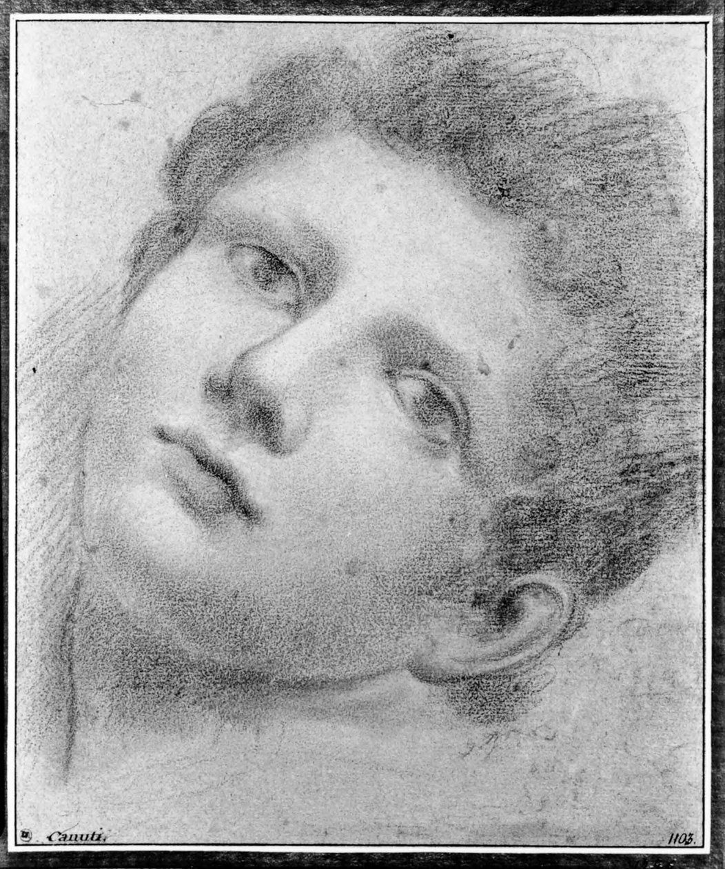 Egy fiatal fej, hátra hajolva alkotó: Domenico Maria Canuti