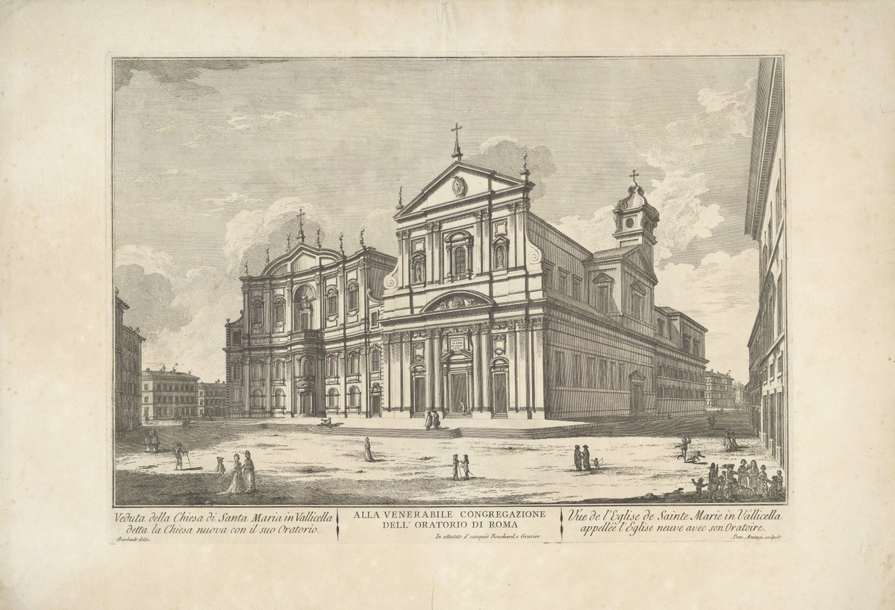 Templom Nuova te Róma Kilátás az új templomként ismert Vallicella-i S. Maria templomra oratóriummal / Vue de l