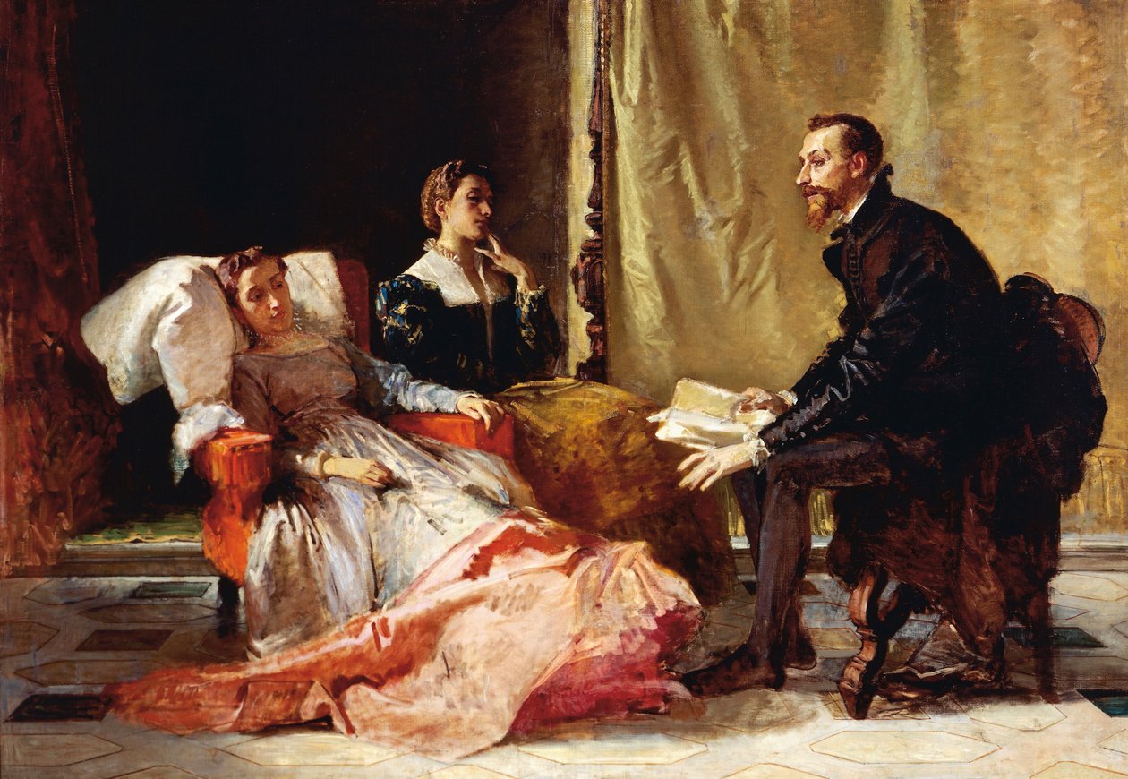 Torquato Tasso a Felszabadult Jeruzsálemet olvas Eleonora d