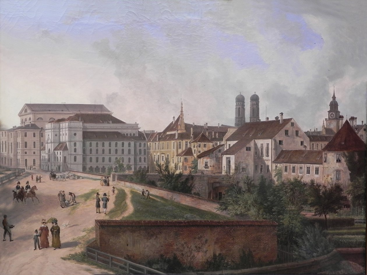 Német: Die Königliche Residenz von Nordosten im Jahr 1827 A müncheni királyi rezidencia északkelet felől 1827-ben alkotó: Domenico Quaglio the Younger