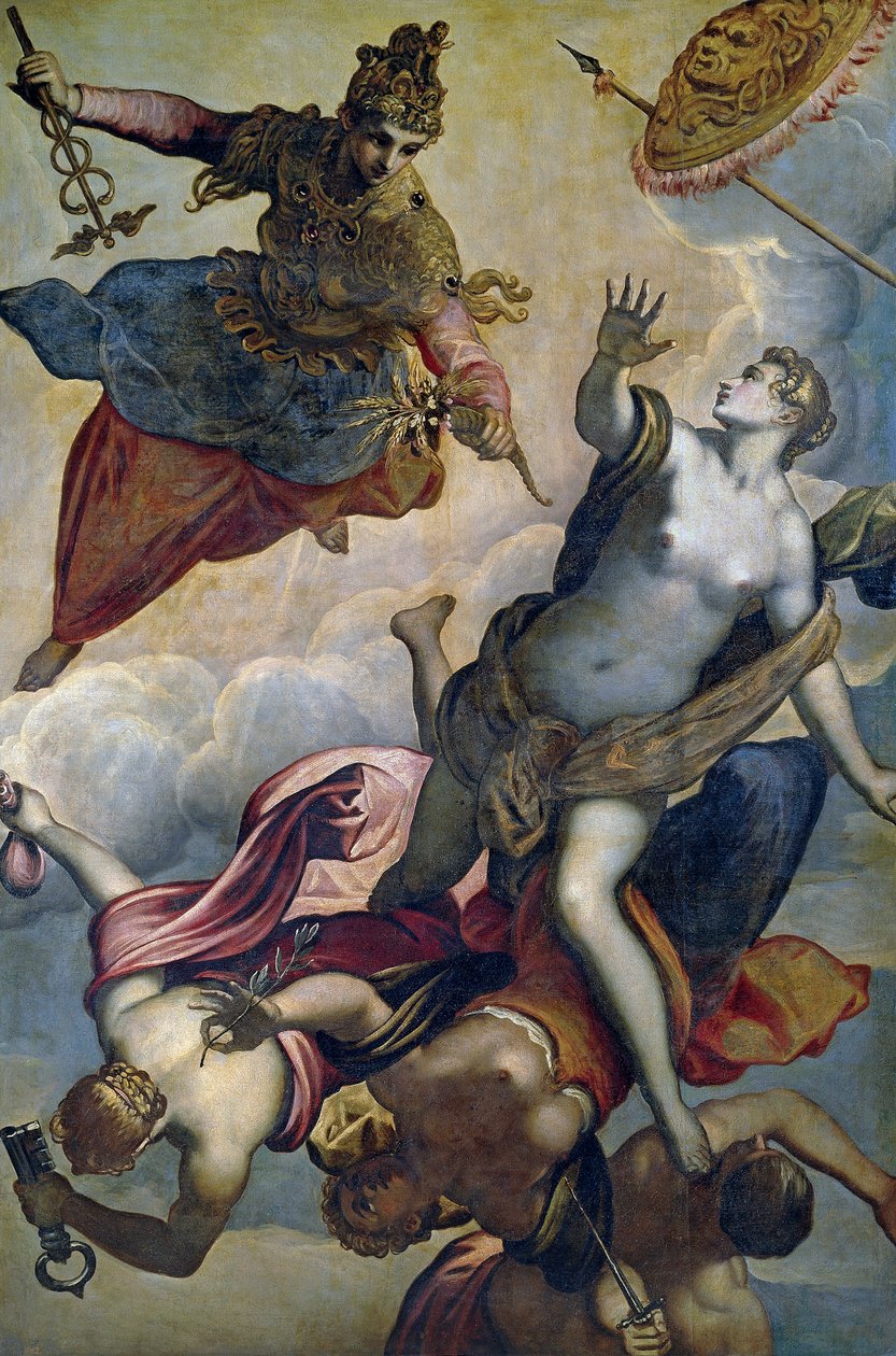 "" Allegorie de la prosperite "" (A jólét) Peinture de Domenico Tintoretto dit le Tintoret (1560-1635) 16. század vége Dim 207x140 cm Prado Múzeum, Madrid alkotó: Domenico Robusti Tintoretto
