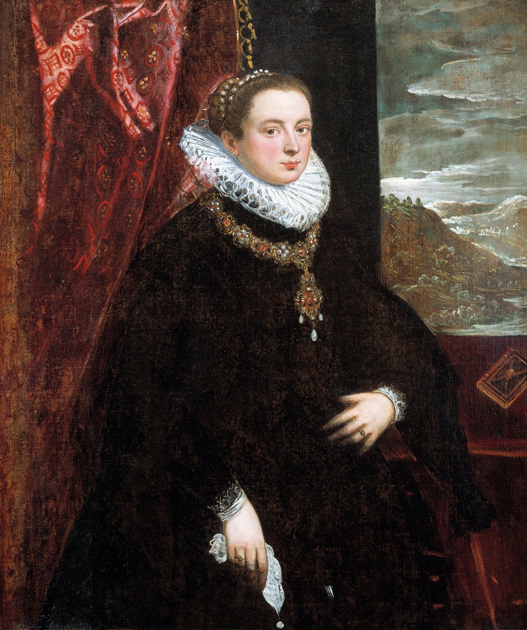 Fekete ruhás hölgy, 1560-as évek alkotó: Domenico Robusti Tintoretto