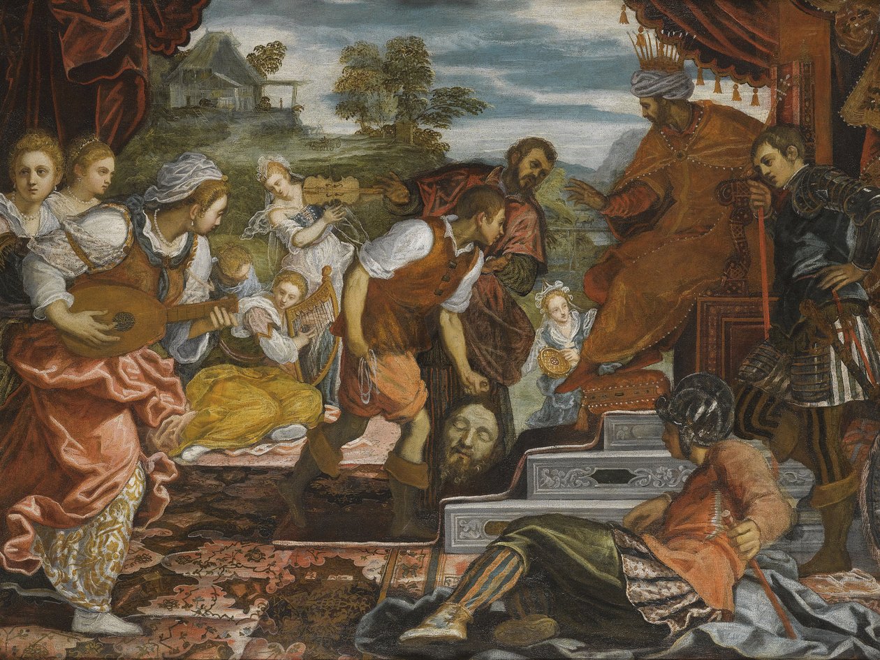 Dávid diadala par Tintoretto, Domenico (1560-1635). Olaj, vászon, méret: 96,8x131, , Magángyűjtemény alkotó: Domenico Robusti Tintoretto