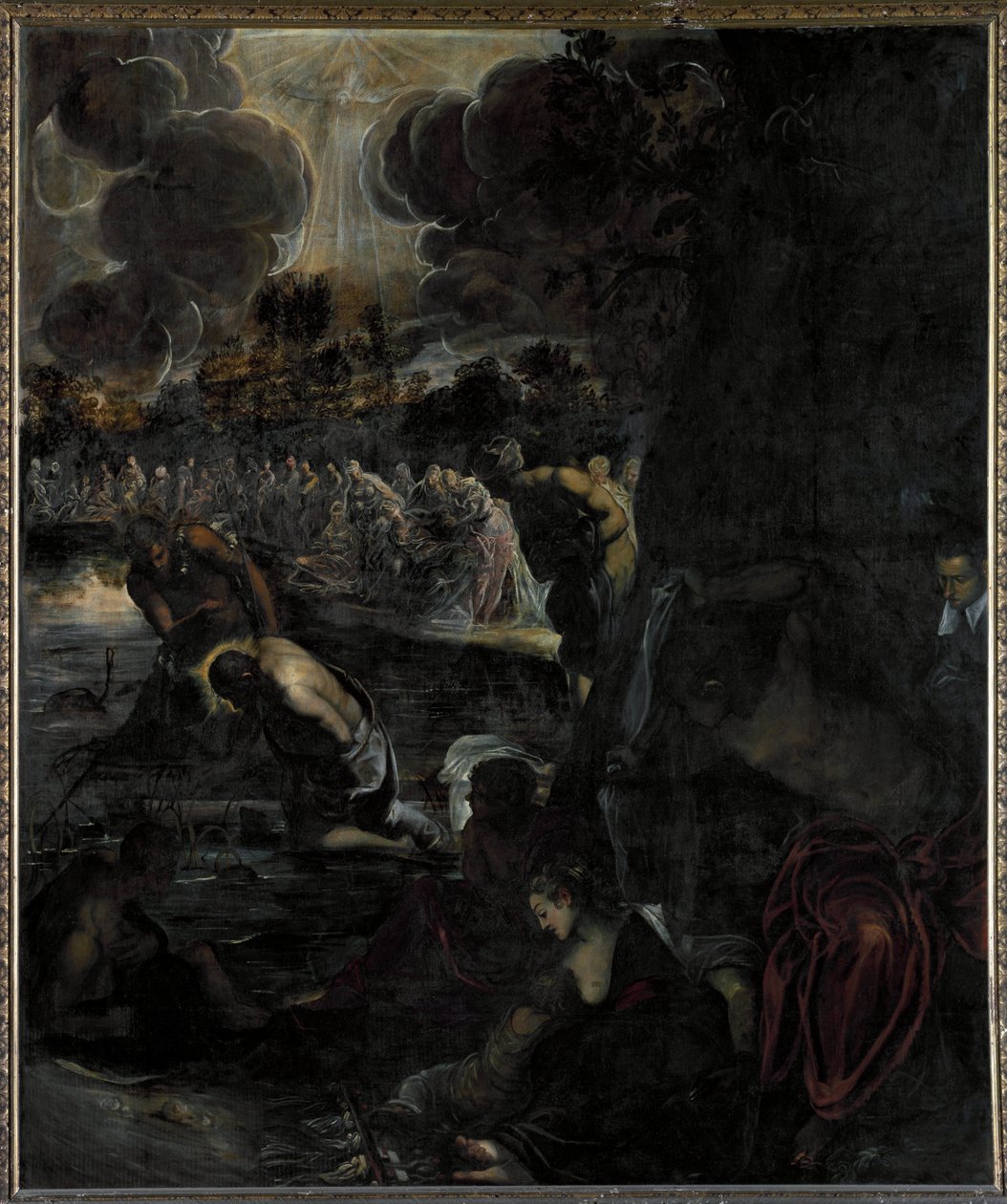 Krisztus keresztsége - olaj, vászon alkotó: Domenico Robusti Tintoretto
