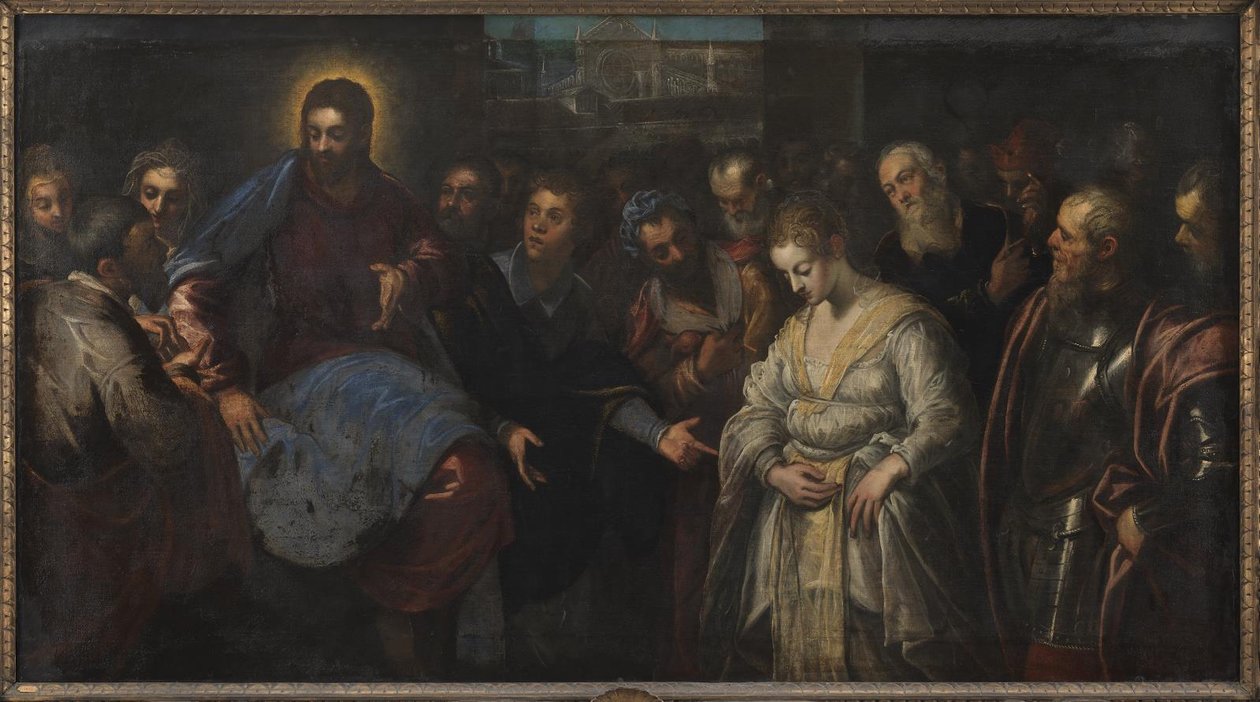 Krisztus és a házasságtörőnő alkotó: Domenico Tintoretto