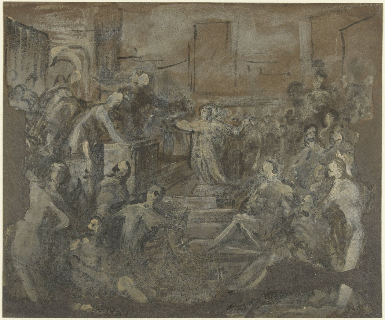 Szent Katalin beszélgetésben az írástudókkal alkotó: Domenico Tintoretto
