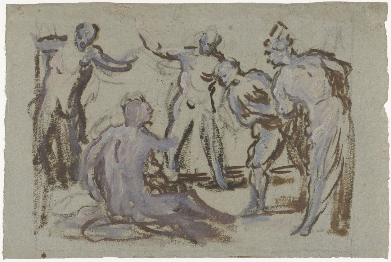 Job a trágyadombon, a barátaival körülvéve alkotó: Domenico Tintoretto