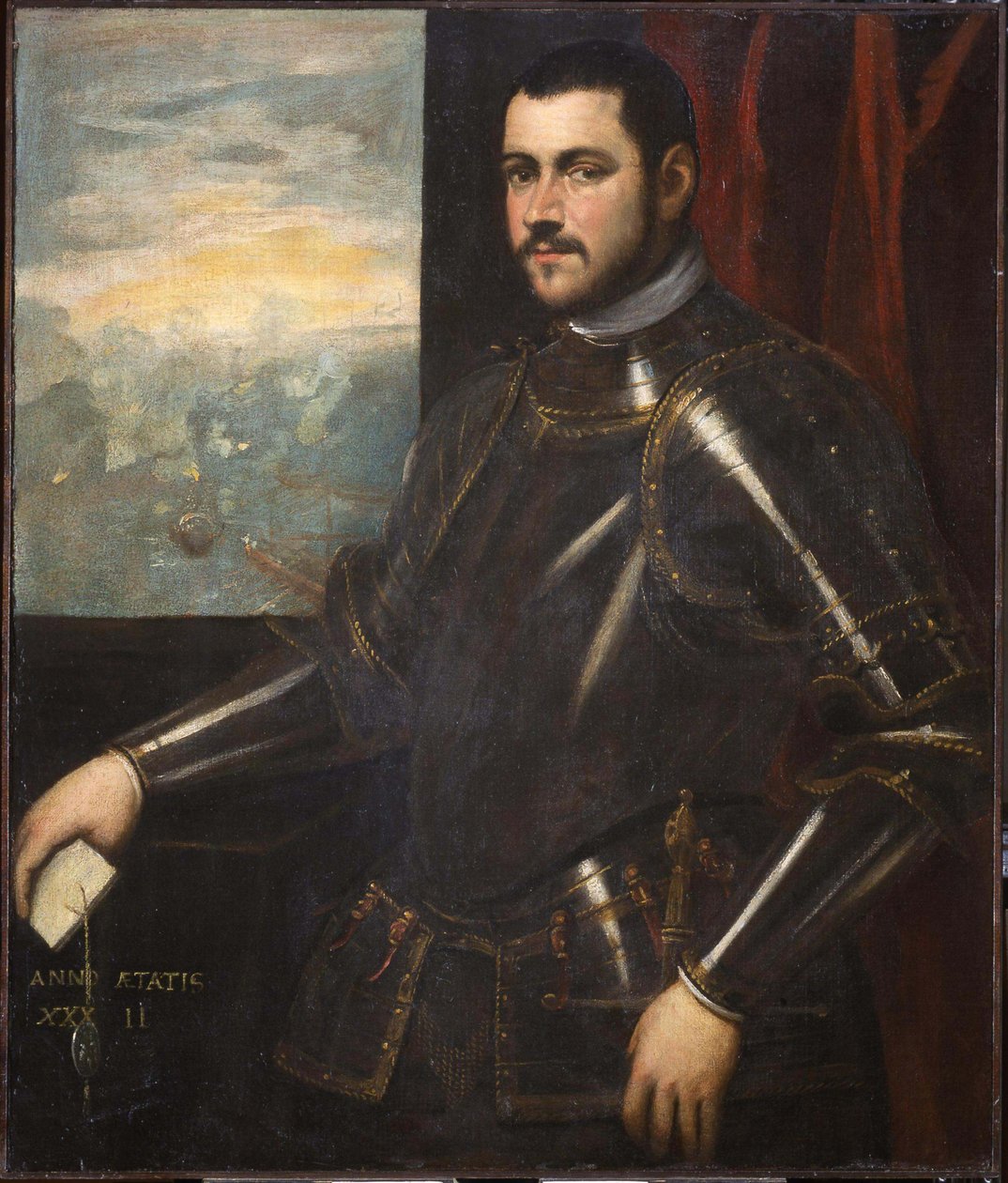 Egy velencei tengernagy portréja, 16. század. alkotó: Domenico, Tintoretto