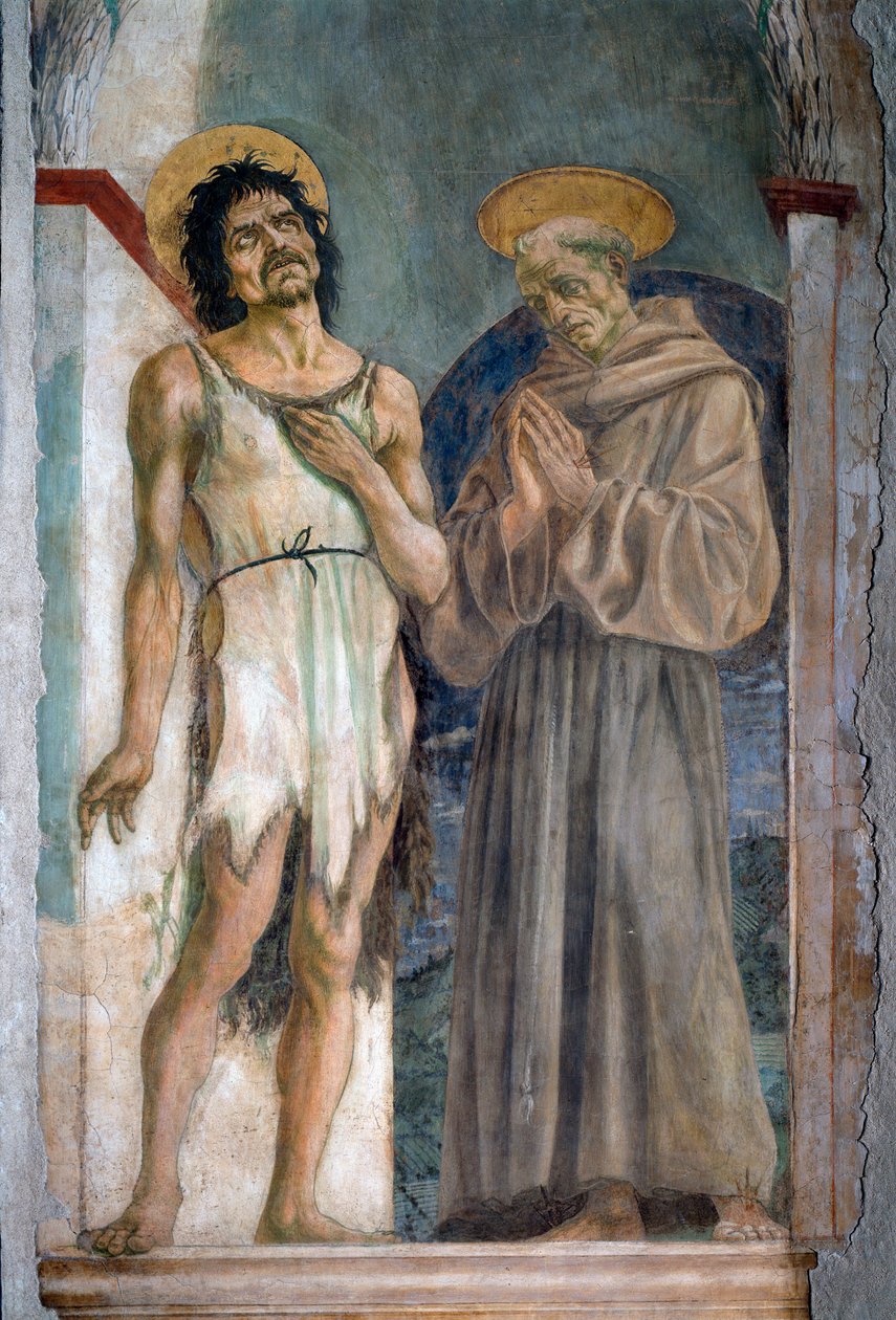 Keresztelő Szent János és Assisi Szent Ferenc - freskó alkotó: Domenico Veneziano