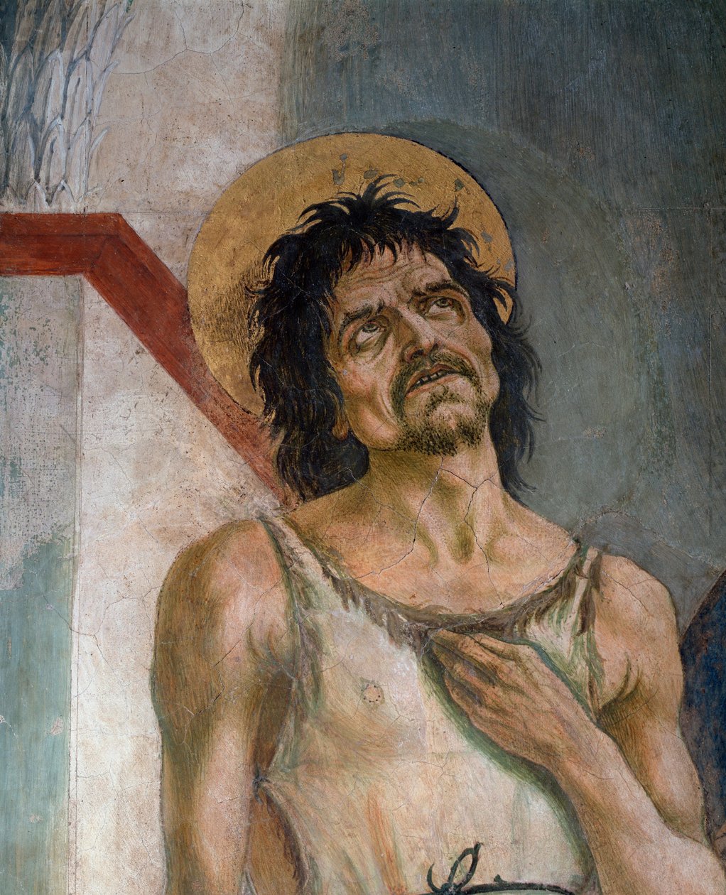 Keresztelő Szent János és Assisi Szent Ferenc: Keresztelő Szent János részlete - Freskó alkotó: Domenico Veneziano