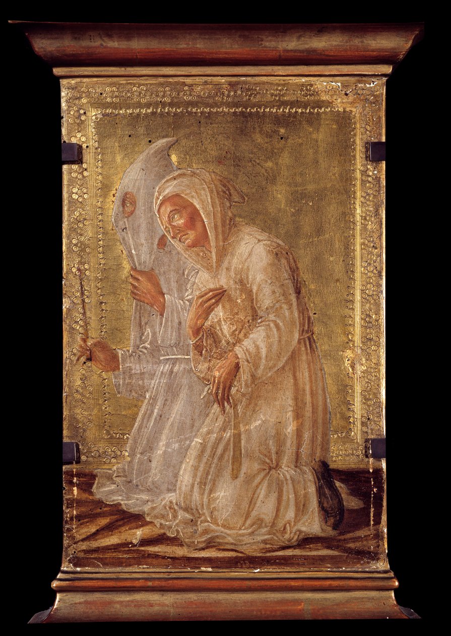 Két lobogó fafestmény Domenico Veneziano (1400-1481) 15. századi (ec.esp.) Bayonne, Bonnat Múzeum. alkotó: Domenico Veneziano