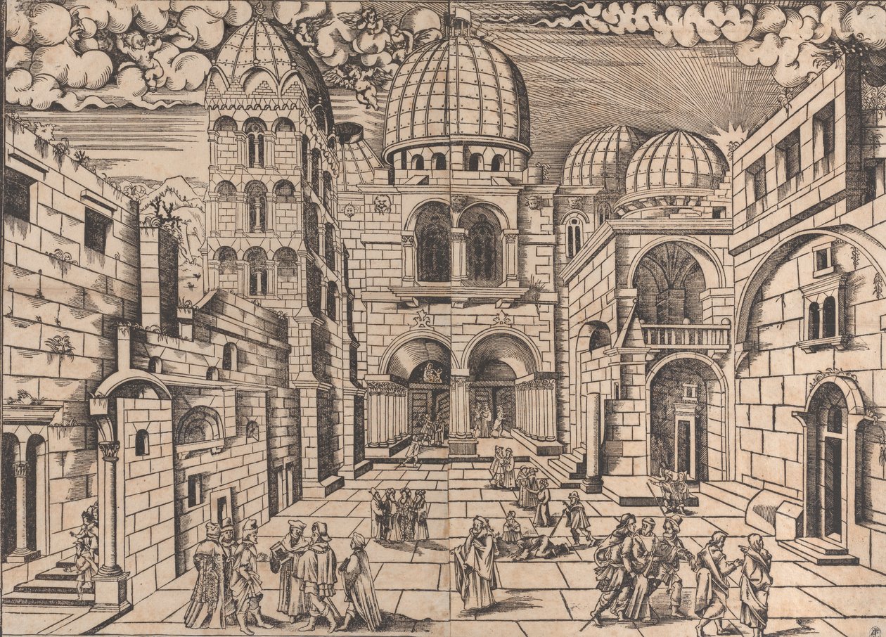 A Szent Sír-templom, Jeruzsálem, kb. 1546. alkotó: Domenico dalle Greche