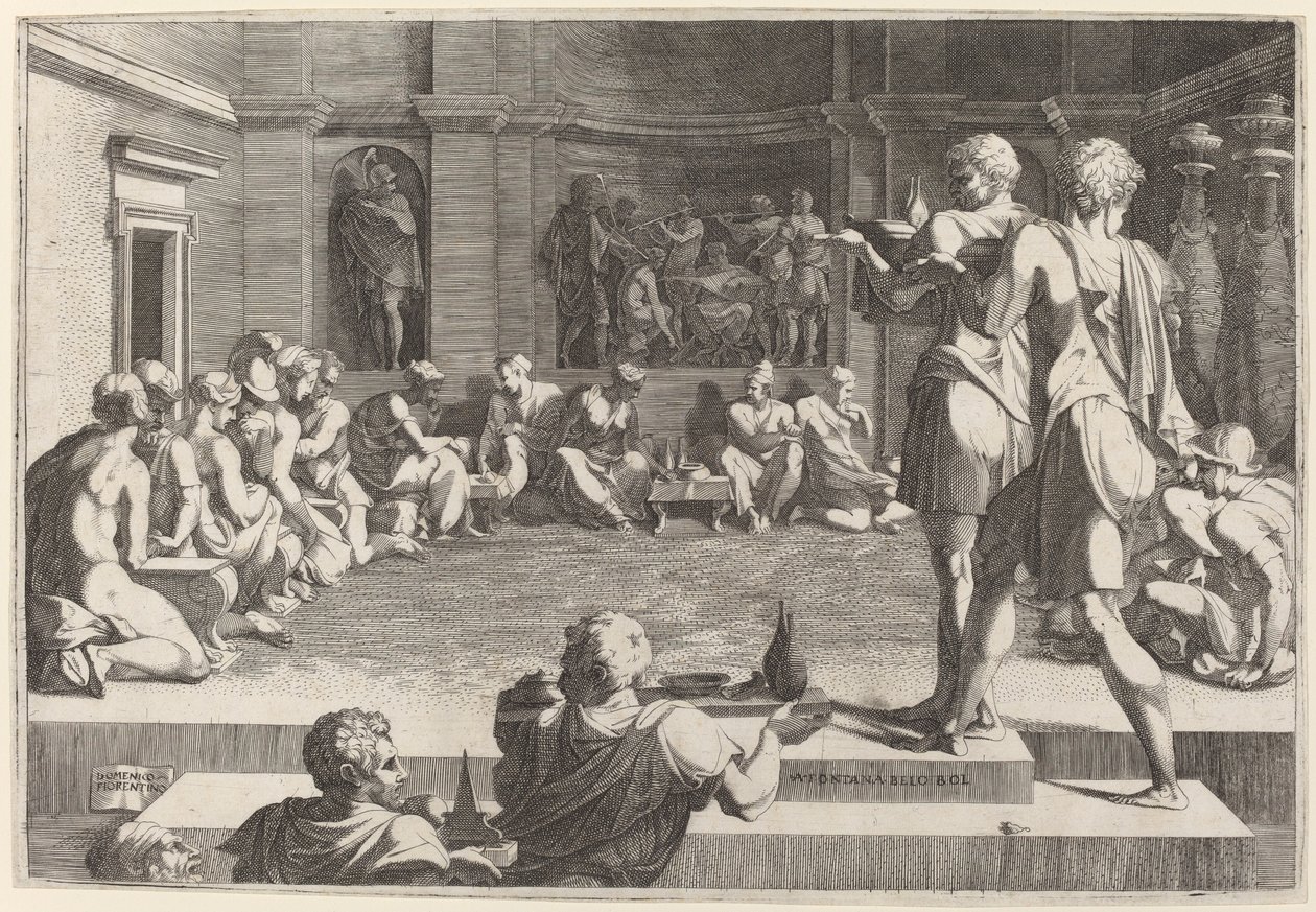 Nagy Sándor lakomája alkotó: Domenico del Barbiere after Francesco Primaticcio