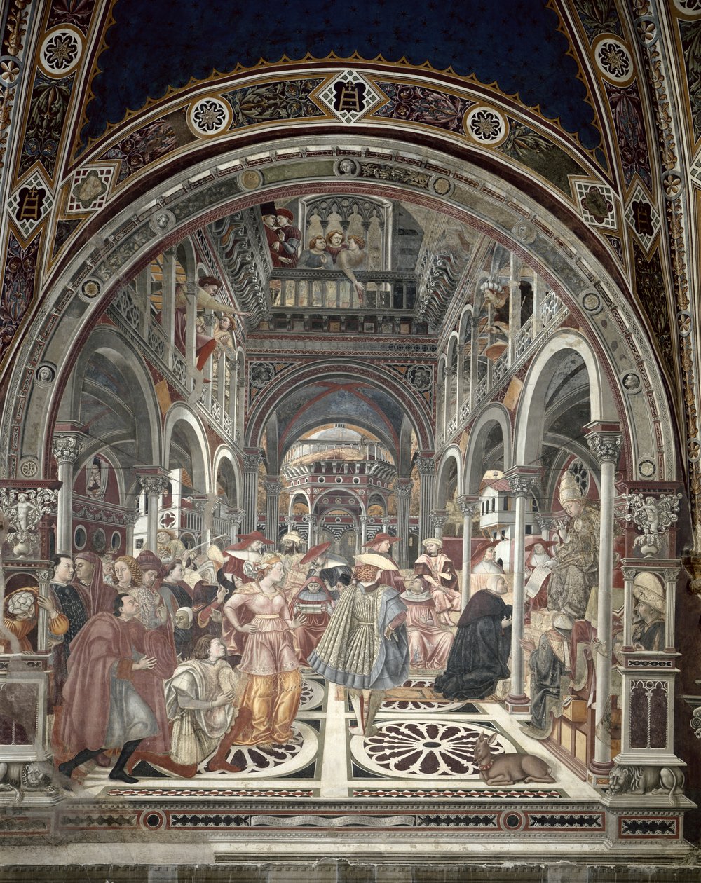 III. Celesztin pápa (kb. 1106-98) autonómiát ad a sienai kórháznak, 1442 alkotó: Domenico di Bartolo