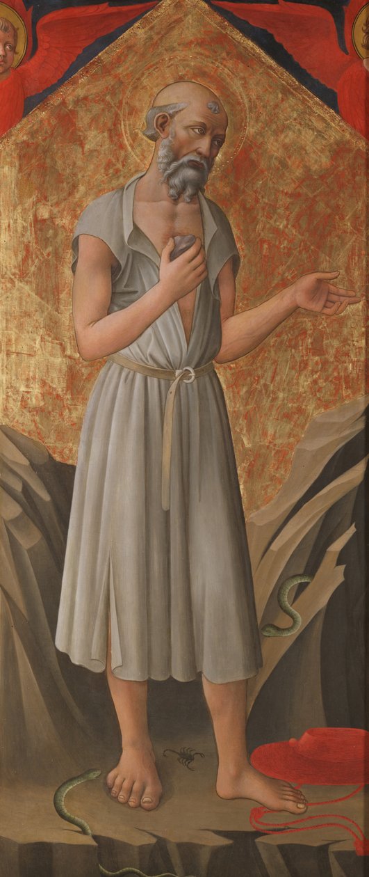 Szent Jeromos, Bűnbánó, 1460 körül (tempera a panelen) alkotó: Domenico di Michelino