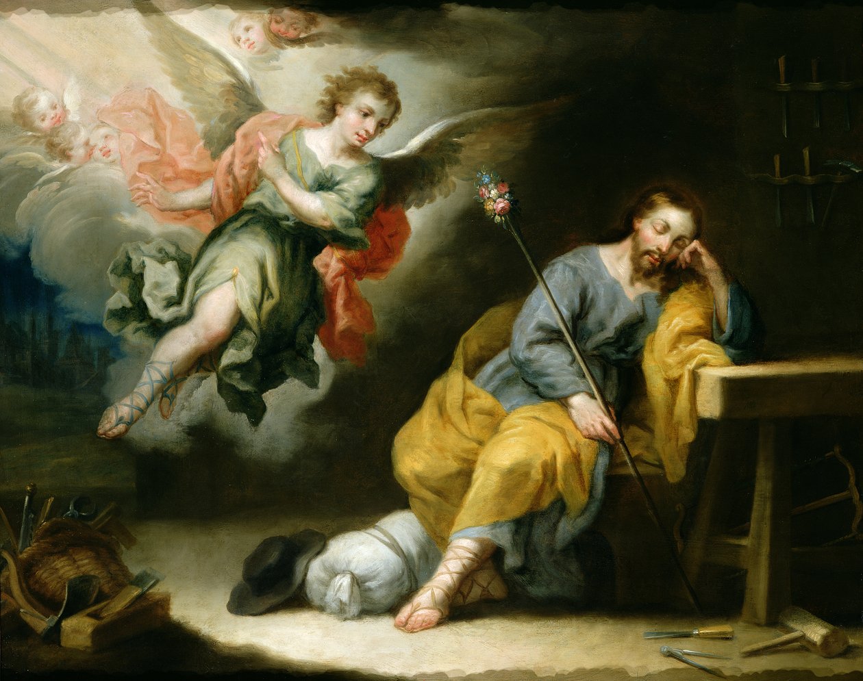 Szent József álma (olaj, réz) alkotó: Domingo Martinez