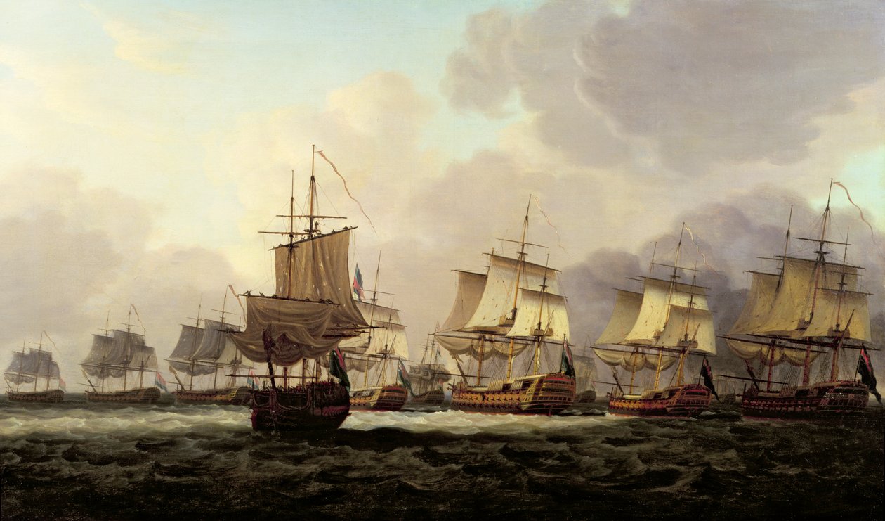 Parker admirális akciója a holland flottával a Doggerbankon, 1781 alkotó: Dominic Serres