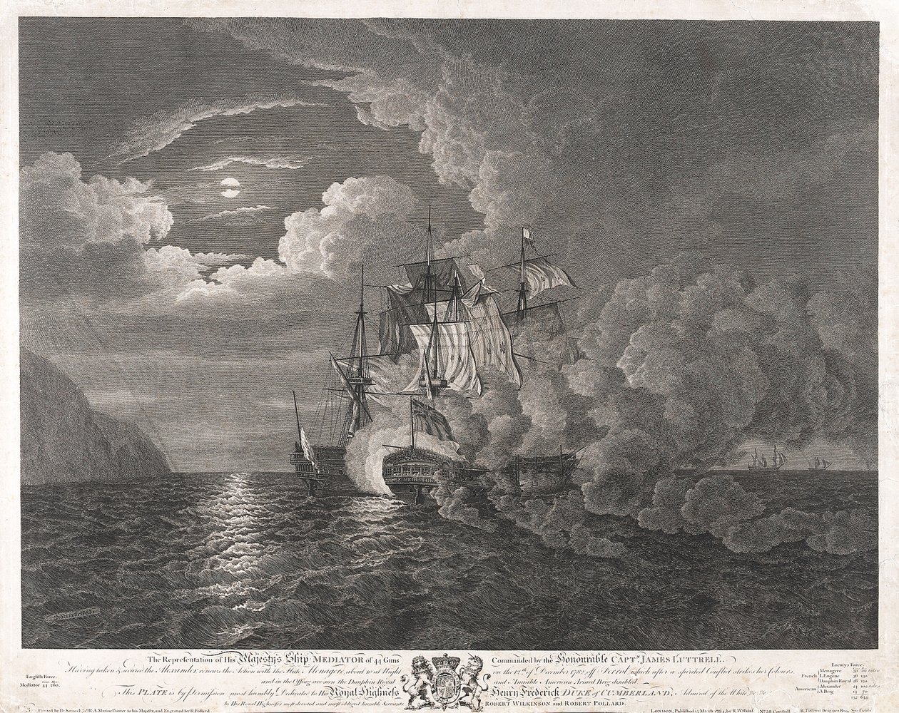 HMS "Mediator" 1782. december 12-én Ferrolnál alkotó: Dominic Serres