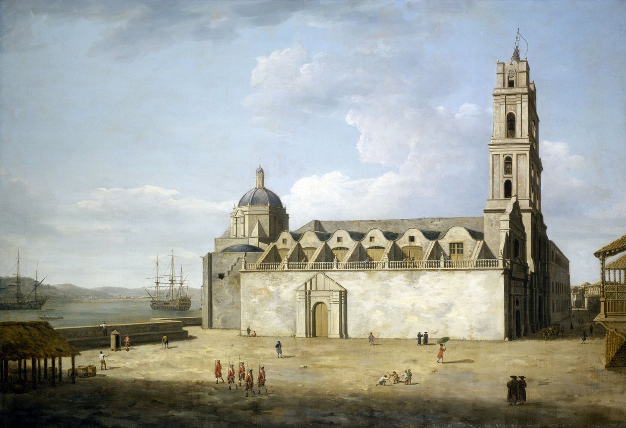 Havannai katedrális (Kuba), 1762. augusztus és szeptember. Dominic Serres (1722-1793) olaj, vászon, nem sokkal a város britek általi 1762-es elfoglalása után készült. alkotó: Dominic Serres