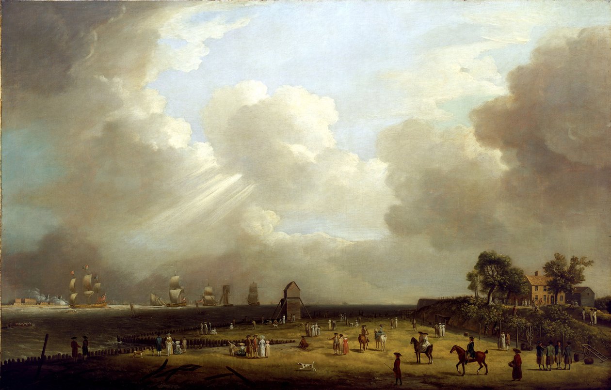 Charlotte hercegnő (1766-1828) érkezése Harwichba, 1761 szeptembere. Olaj, vászon alkotó: Dominic Serres