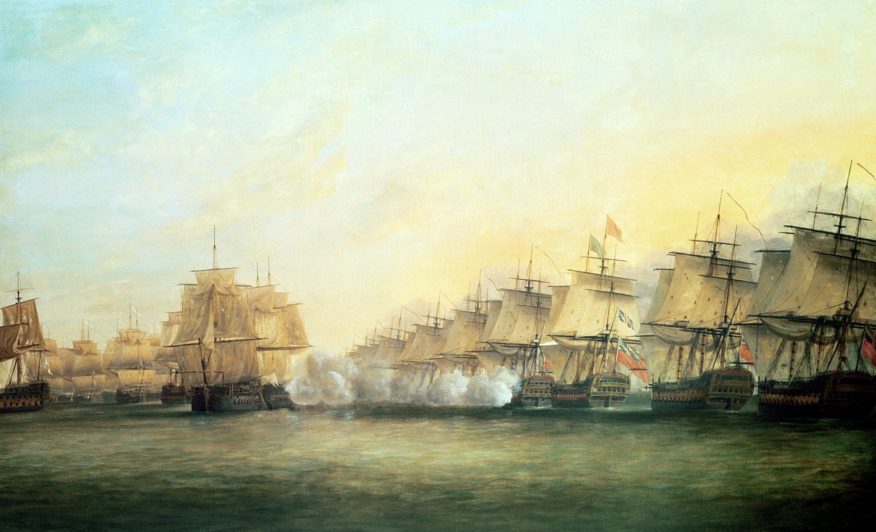 A negyedik akció Trincomalee mellett az angolok között Sir Edward Hughes admirális (kb. 1720-94) és a franciák között M. de Suffren vezetésével, 1782 alkotó: Dominic Serres