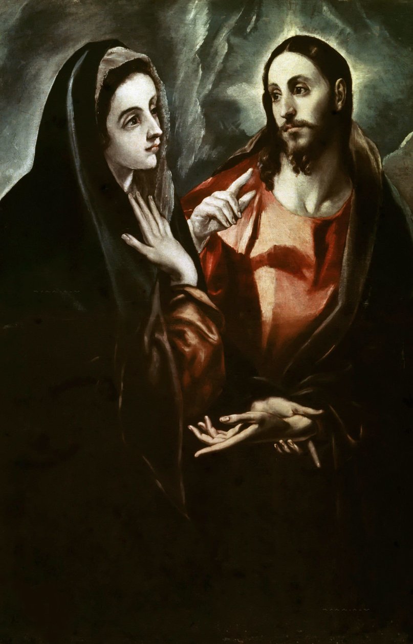 Krisztus búcsút vesz anyjától, kb. 1600. alkotó: Dominico El Greco