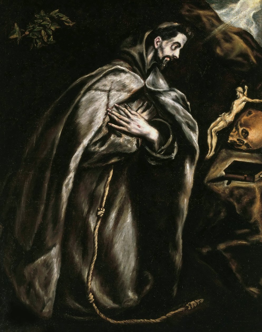 Szent Ferenc imádkozik, 1595 körül. alkotó: Dominico El Greco