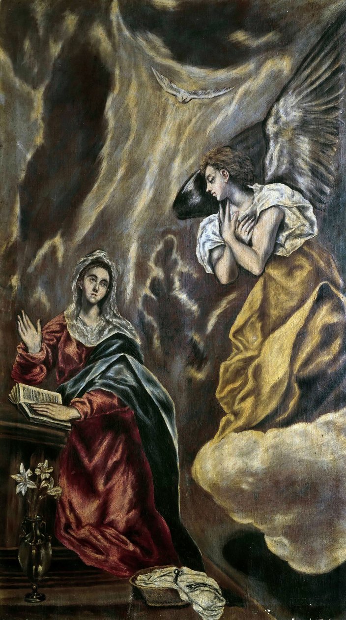 Az Angyali üdvözlet, c. 1610. alkotó: Dominico El Greco