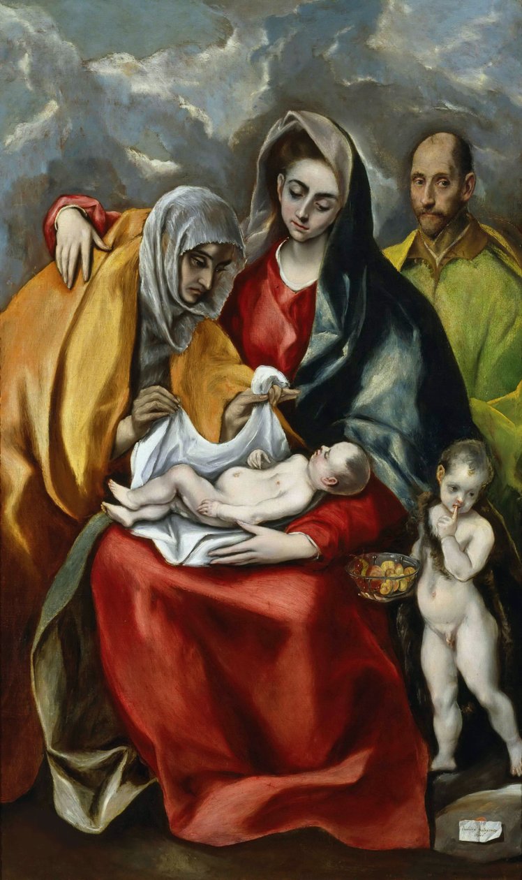 A Szent Család az ifjú Keresztelő Jánossal, 1585 körül. alkotó: Dominico El Greco