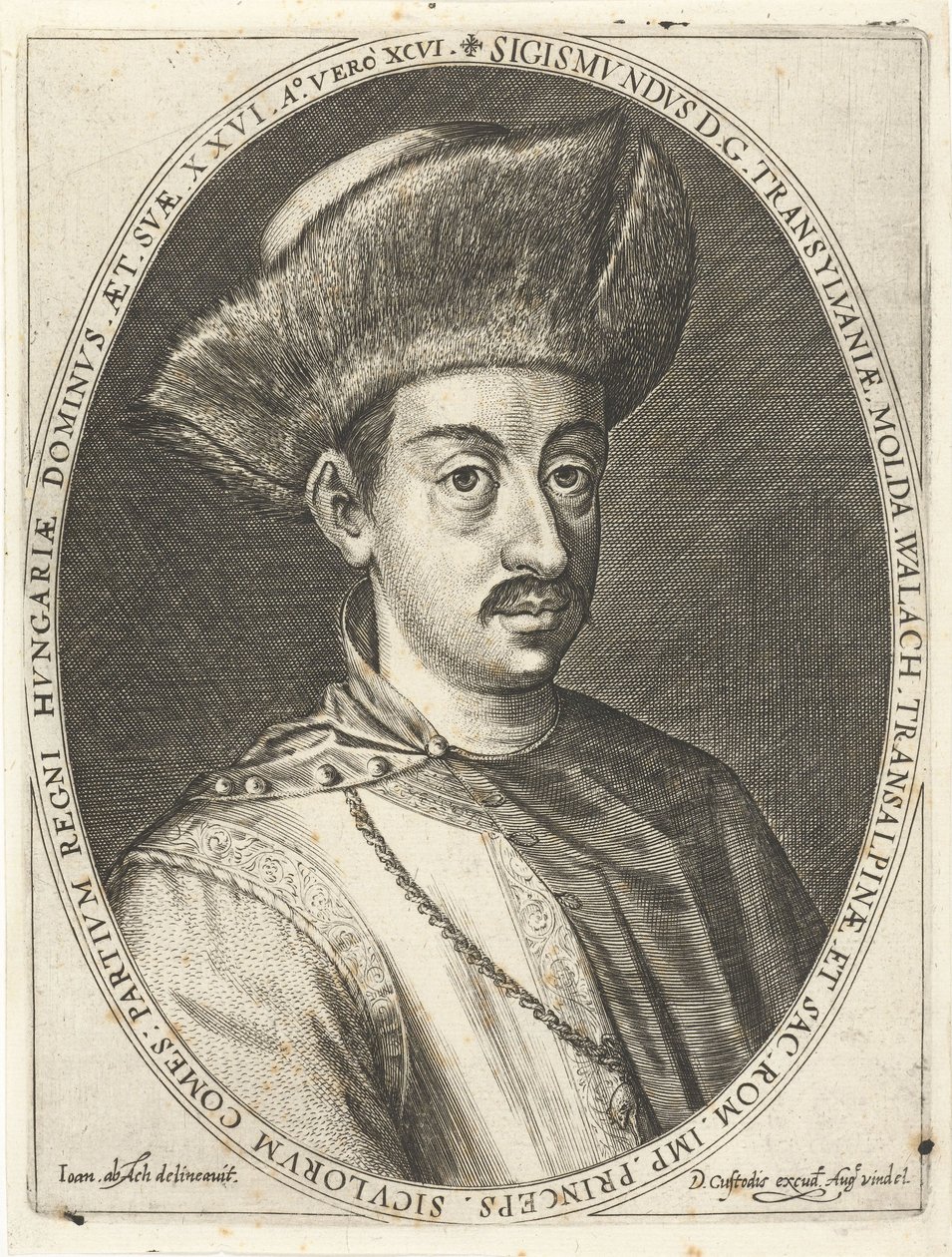 Báthori Zsigmond 1572-1613, erdélyi fejedelem. Atrium heroicumból, Augsburg 1600-1602, 160 alkotó: Dominicus or Custodis Custos