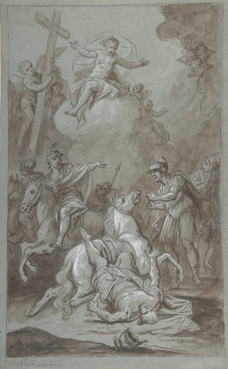 Szent Pál megtérése recto, A fogoly kivégzése verso, 18.-19. század eleje. alkotó: Dominik Kindermann