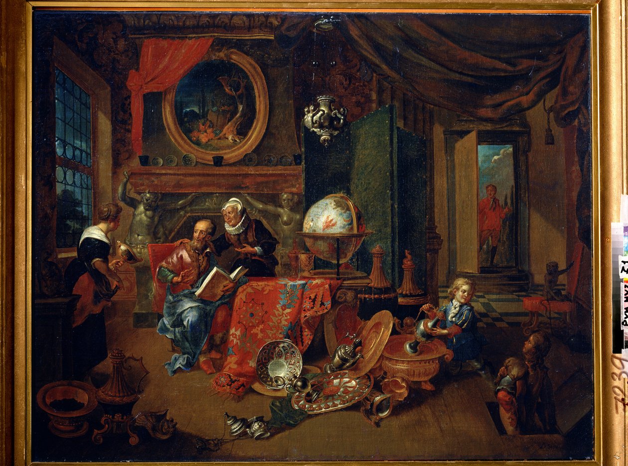 Egy régi csavar (Egy régi csavar). Dominicus Smout festménye (XVII. század vége). Olaj, vászon, 69,5 x 86 cm. Flamand iskola, barokk művészet. A. Puskin Szépművészeti Múzeum, Moszkva. alkotó: Dominikus Smout
