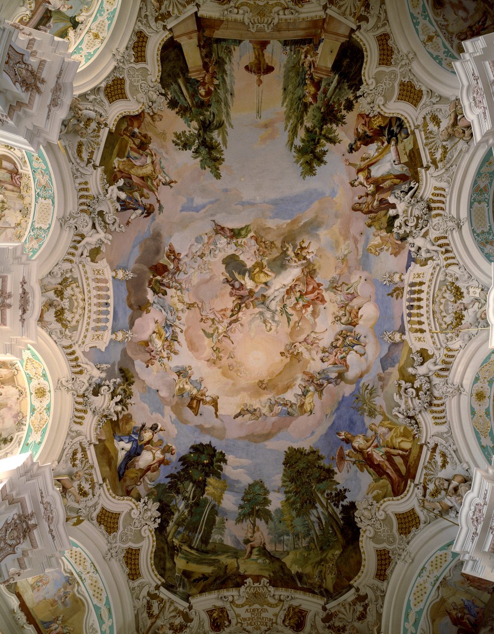 Domenikus Zimmermann (1685-1766) építész freskója a Schussenried kolostor kupolájának díszítéséről 1730-1731 Schussenried, Németország alkotó: Dominikus Zimmermann