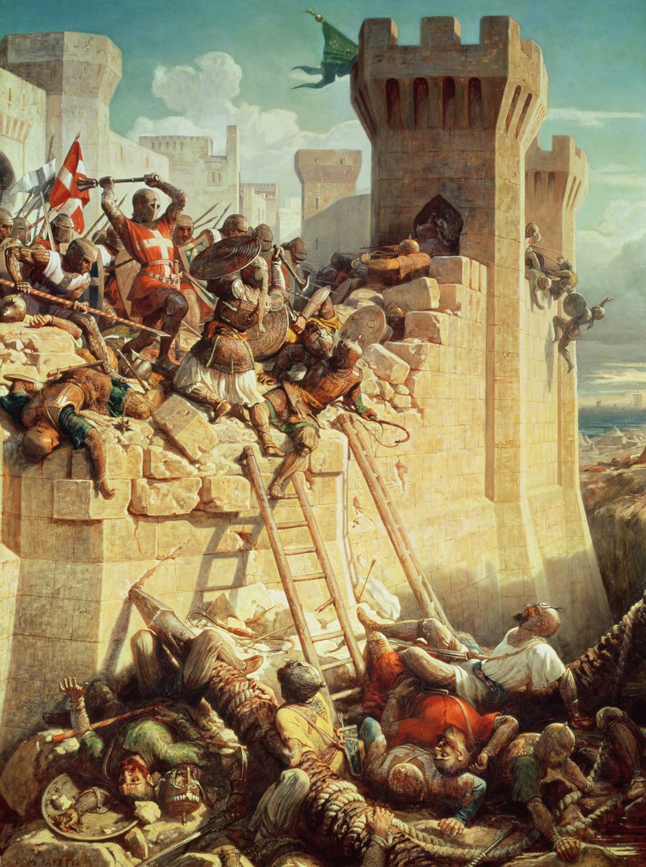 Guillaume de Clermont védte Ptolemaist (Acre) 1291-ben, 1845-ben alkotó: Dominique Louis Papety