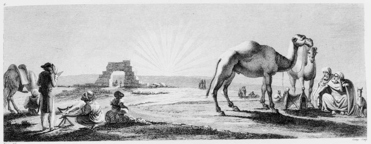 A Felső-Egyiptomban dolgozó művész a „Voyage dans la Basse et la Haute Egypt” című művéből, amelyet Coiny vésett, 1802 alkotó: Dominique Vivant Denon