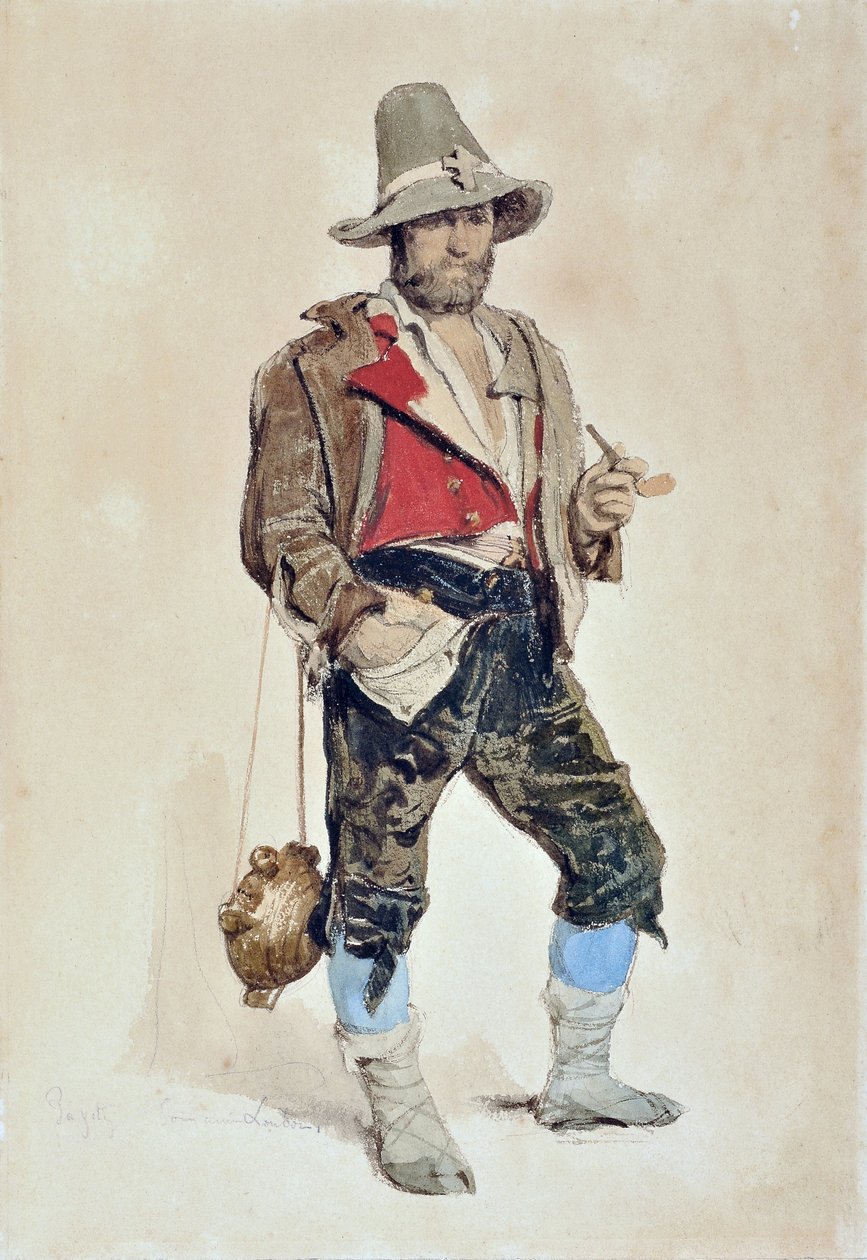 Emile Loubon (1809-1863) festő portréja (akvarell) alkotó: Dominique Louis Papety