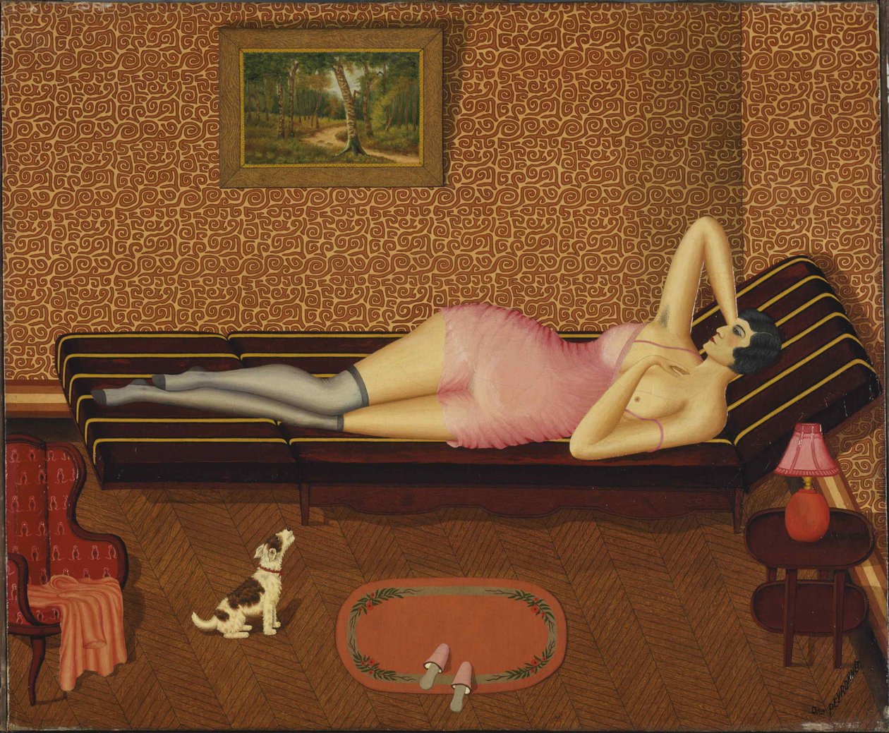 Nyári szieszta, nő hazudik, 1933. alkotó: Dominique Peyronnet