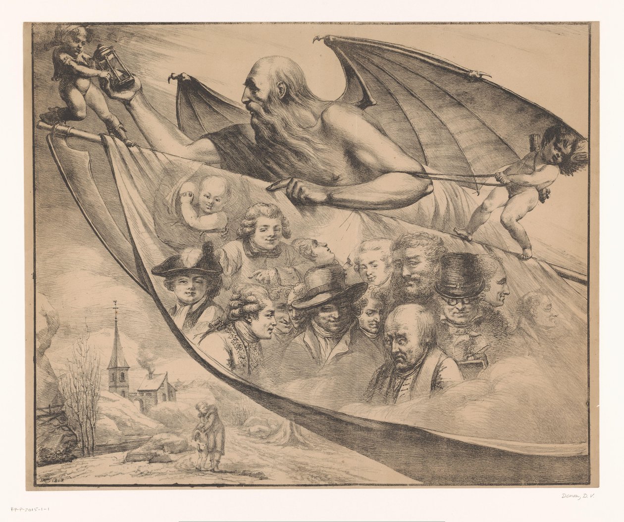 A Father Time Vivant Denon emlékeit mutatja be Les Souvenirs de Vivant Denon évoques par le Temps alkotó: Dominique Vivant Denon (baron)