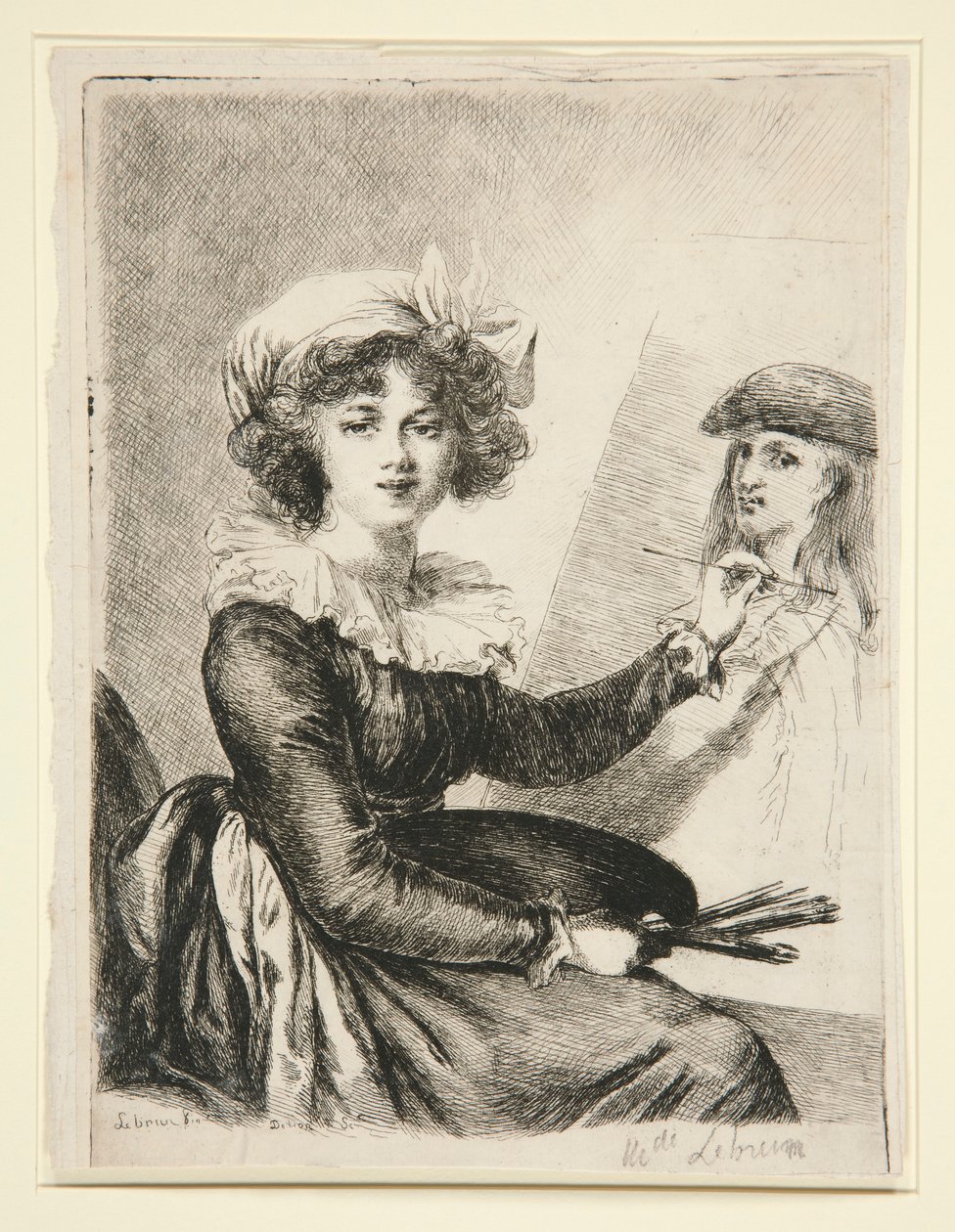 Louise-Elisabeth Vig?e-Lebrun, (Mlle Lebrun) az 1790-es Uffizziben készült önarckép után és annak fordítottja alkotó: Dominique Vivant Denon