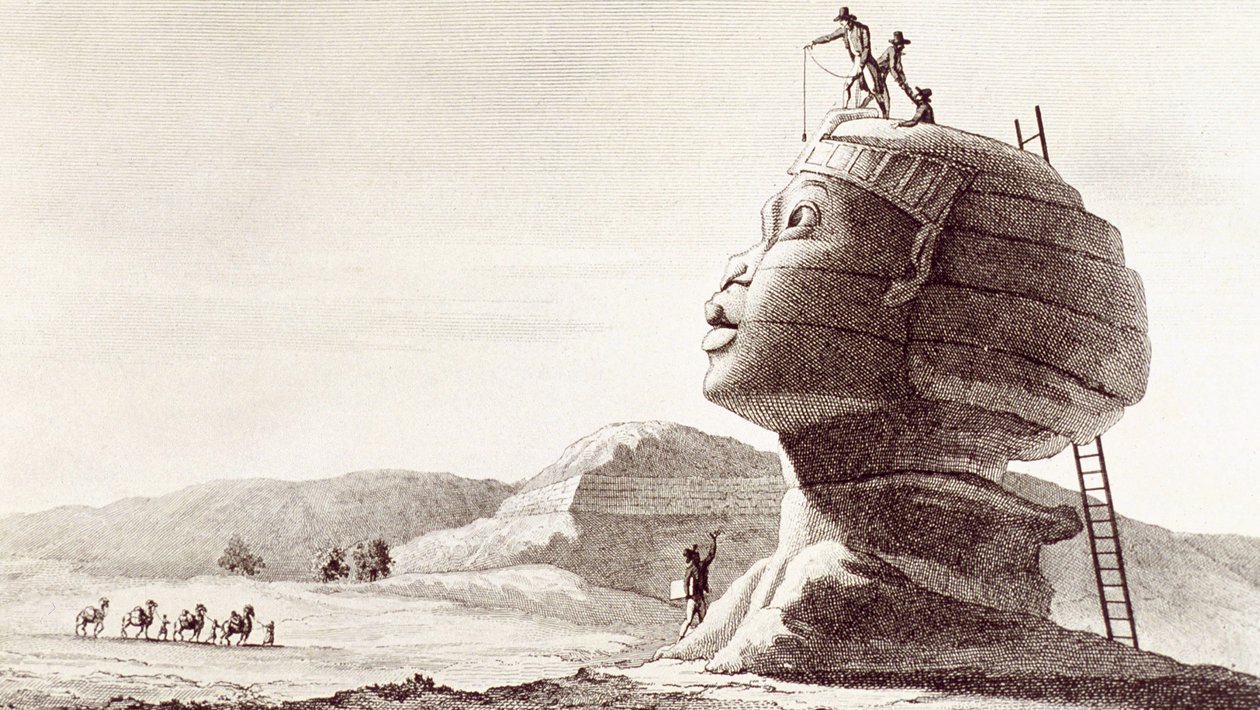 Gízai szfinx Egyiptomban az egyiptomi hadjárat során alkotó: Dominique Vivant Denon