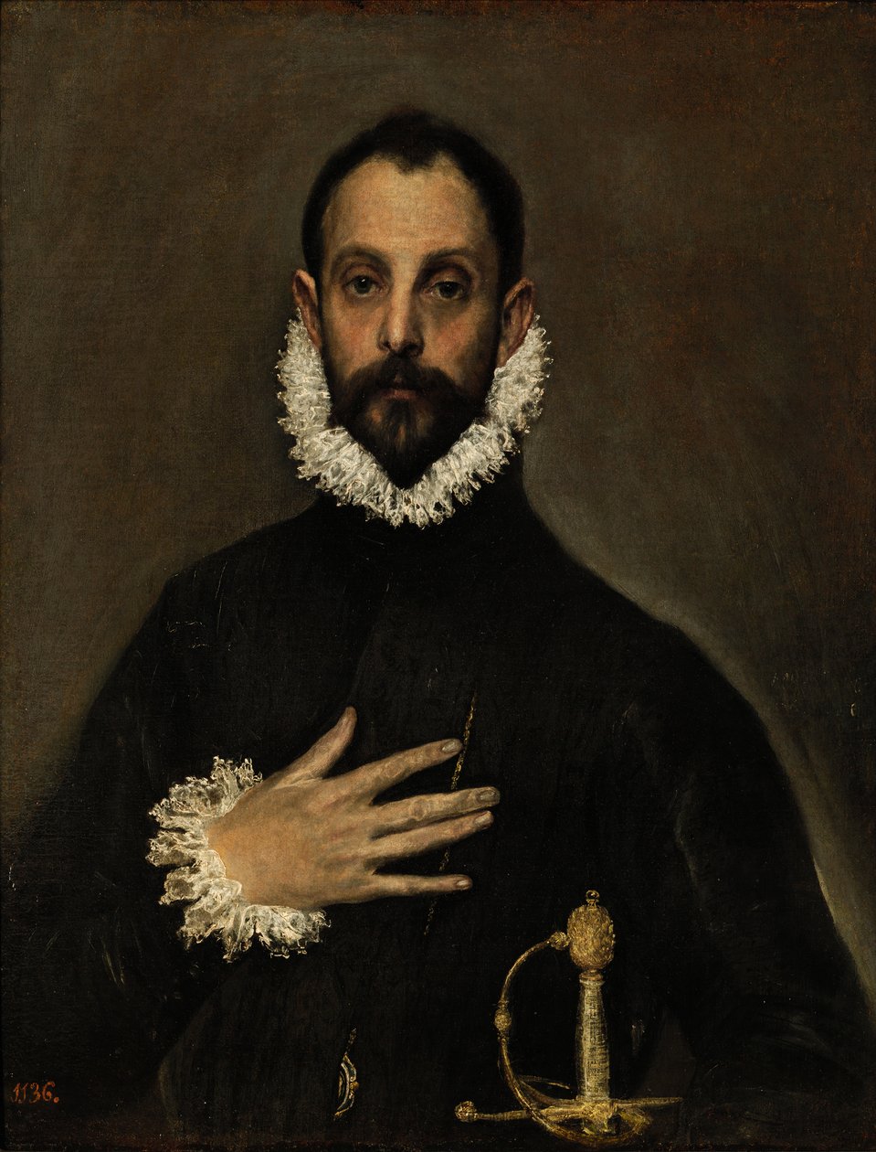 Az úr a kezével a mellkasán alkotó: El Greco