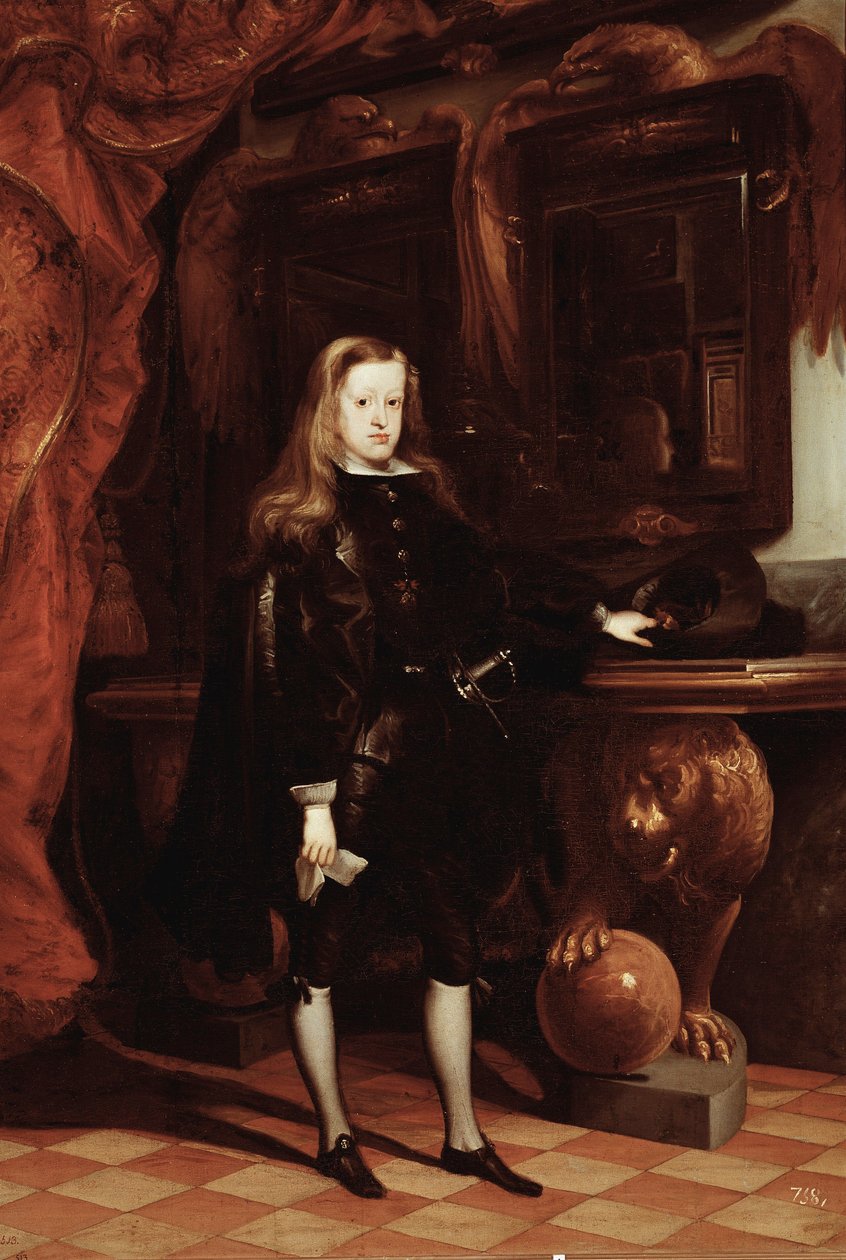 II. Károly spanyol portréja (olaj, vászon, 1675 körül) alkotó: Don Juan Carreno de Miranda