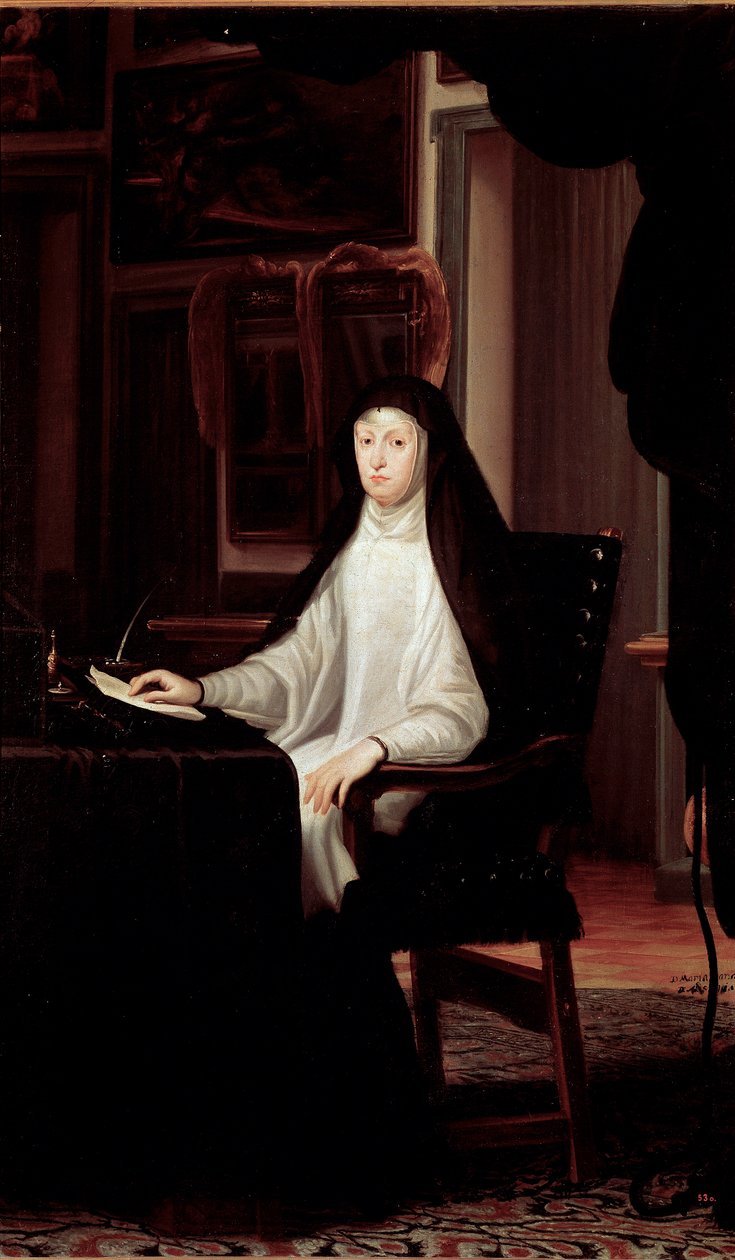 Mária Anna osztrák királynő özvegy portréja (olaj, vászon alkotó: Don Juan Carreno de Miranda