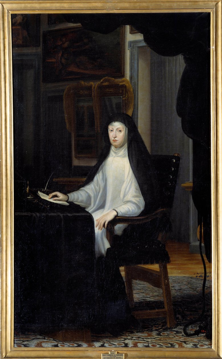 Mária Anna osztrák királynő portréja özvegyen (1634 - 1696). Juan Carreno De Miranda (1614-1685) festménye Ec. Esp alkotó: Don Juan Carreno de Miranda