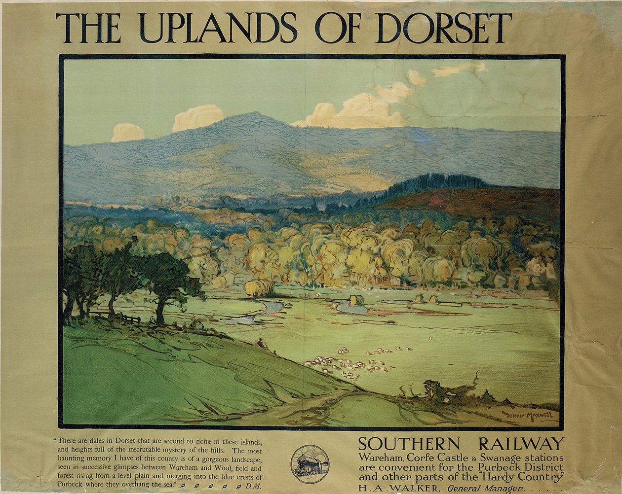 Dorsetm felvidéke 1924 körül (színes litó) alkotó: Donald (after) Maxwell