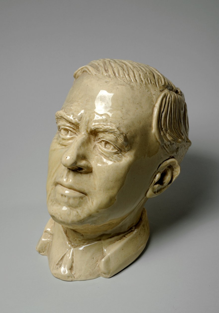 Egy férfi mellszobra, 1934 körül (mázas kerámia) alkotó: Donald Hastings