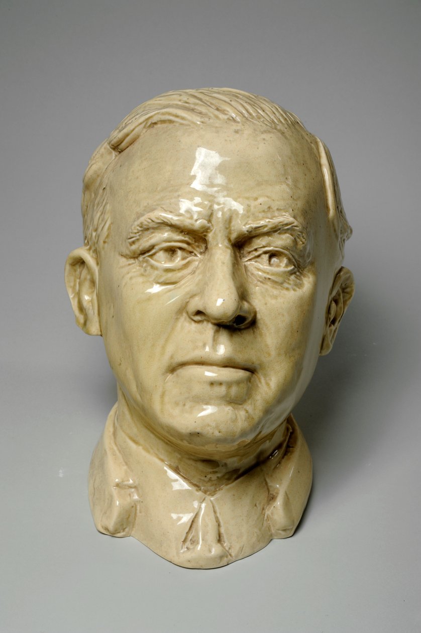 Egy férfi mellszobra, 1934 körül (mázas kerámia) alkotó: Donald Hastings