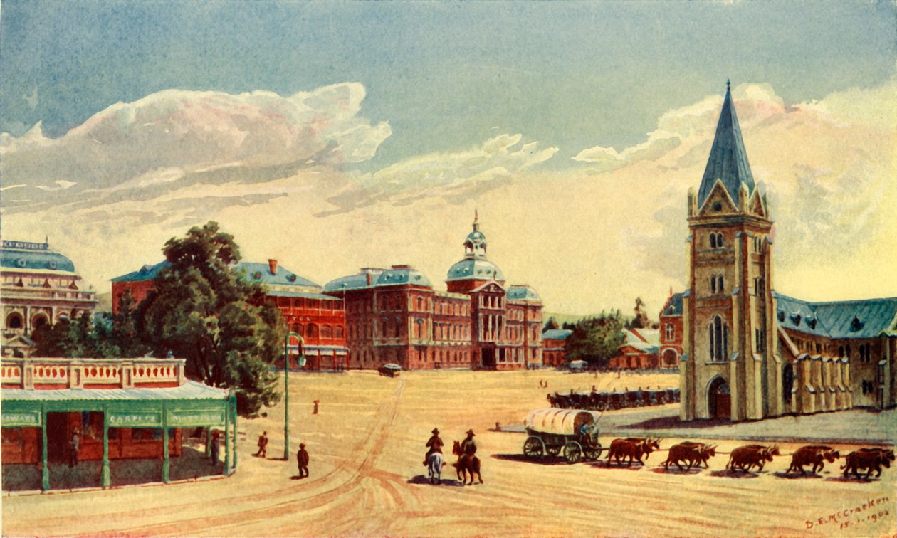 "Egyház tér, Pretoria", 1902. alkotó: Donald McCracken