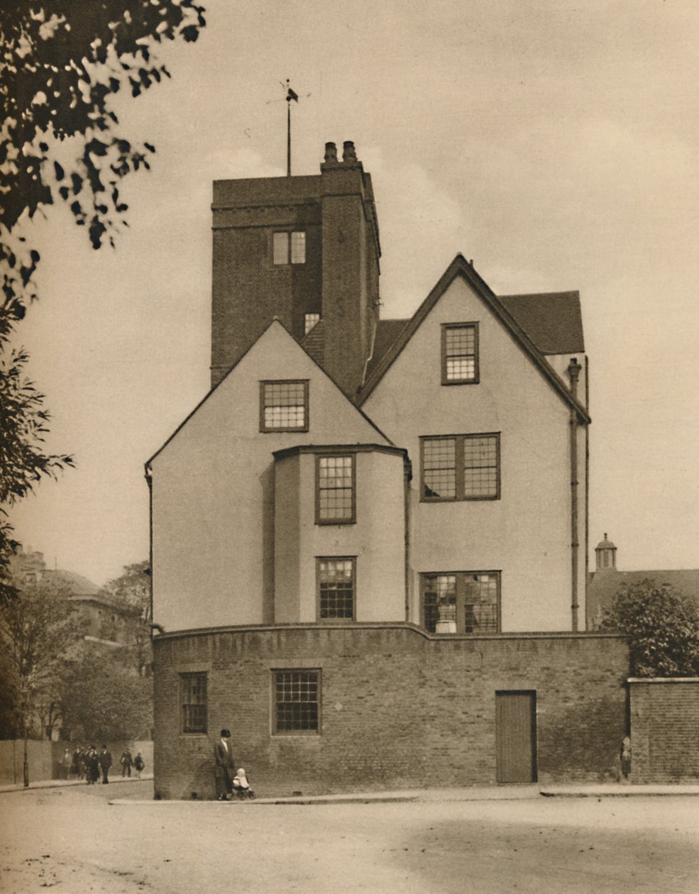 Canonbury torony, egy régi kastély, amely társasági klubbá változott, 1935. alkotó: Donald McLeish
